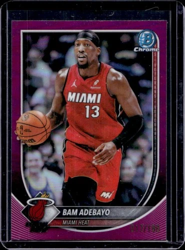 2025-26 Bowman Bam Adebayo Chrome Fuchsia Refractor #/199 Heat