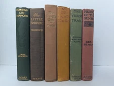 LOT 6 Antique Books Decor Library Staging Prop Edwardian Shelf 1910-1919 WWI B