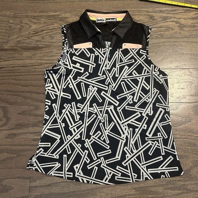 Jamie Sadock Women's M Golf Pickleball  Sleeveless Polo Shirt 1/4 Zip