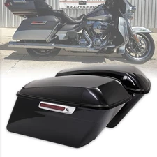 Vivid Black Hard Saddlebag Saddle Bags For Harley Touring Electra Glide 2014-24