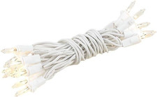 8.5 Feet 20 Bulb Clear Mini Light String on White Wire, Non-Connectable Incandes