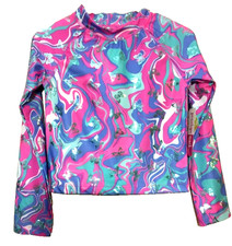 New Penolope Mack 2 pc Swimsuit Long sleeve rashguard bininki set Girls Pink 8