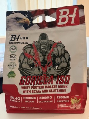 Black Hammer USA Isolate Whey Protein 2kg Banana Strawberry Geschmack     