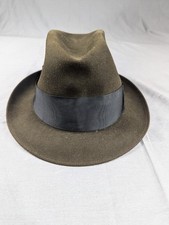 Vintage Resistol Self-Conforming Fedora Hat Brown Fur Felt 7 1/4 USA