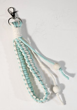 Macrame Wristlet Keychain Keyring Handmade Swivel Clasp Hook Boho Backpack Purse