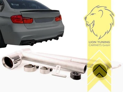 Edelstahl Endrohre Auspuff Blende 2 Rohr Kit für BMW 3er F30 F31 4er F32 F33 F36 - Bild 1 von 4