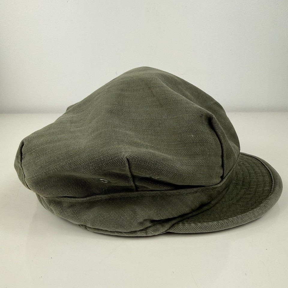 Vintage WW2 Era US Army Utility Field Cap Hat HBT Herringbone Twill | eBay