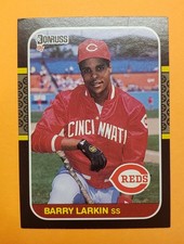 1987 Donruss Barry Larkin RC #492 Cincinnati Reds Hall Of Fame Rookie Card. rookie card picture
