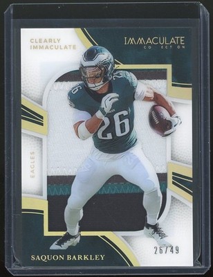 2025 Panini immaculate Football Clearly Jumbo Patch CIJ-SB Saquon Barkley #26/49
