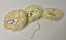 Pingouin 85 Kid Mohair 15 Silk Yarn Lot 3 Mohair White Cream 20g Each