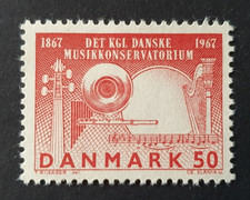 1967 DENMARK DANMARK MUSIC ACADEMY NORMAL PAPER VF MNH