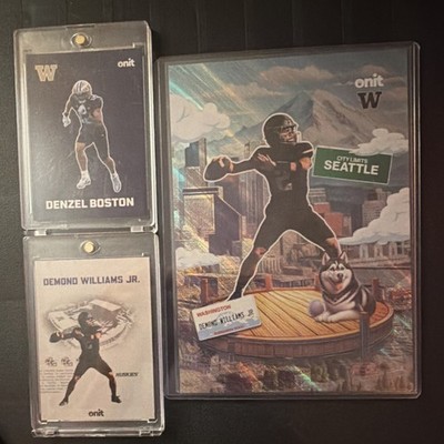 Onit Washington Huskies Football Denzel Boston Demond Williams Jr. Card Lot - 3