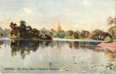 PC BURMA MYANMAR BURMA THE SHWE DAGON PAGODE AT RANGOON (a82464)
