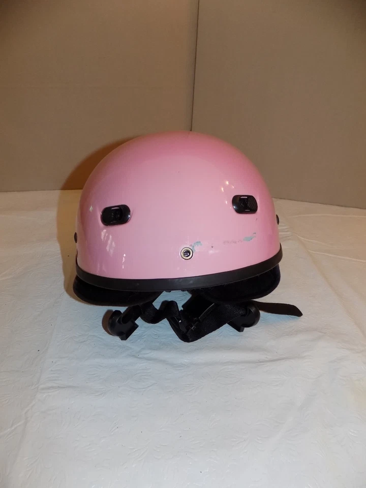 Medio casco de motocicleta CALIBER DOT para mujer XSmall rosa brillante adulto Foto 2 de 4