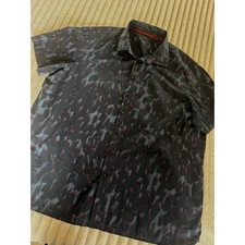 Perry Ellis Stretch Men's 3X Short Sleeve Button Down Shirt Abstract Print