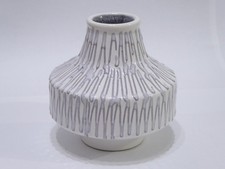 Ilkra Keramik 1027/10 White UFO Vase - West German MCM Fat Lava Germany Vintage