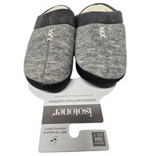 Isotoner Womens Heather Grey Memory Foam Clog Slippers Size 6.5-7 S NWT