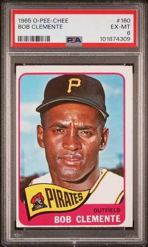 1965 O-Pee-Chee #160 Roberto Bob Clemente OPC HOF Pirates PSA 6 Ex-Mt
