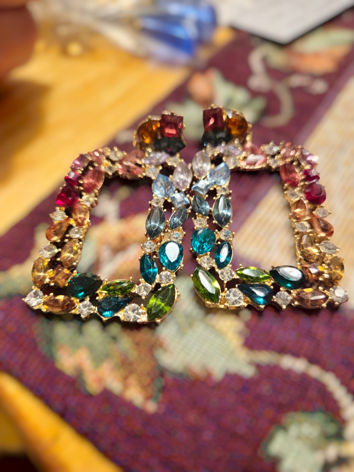 Vintage Style Large Rectangular Statement Earring… - image 2