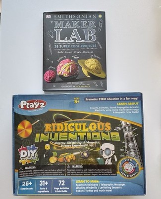 Playz Ridiculous Inventions STEM Kit Sealed + Smithsonian Maker Lab HC
