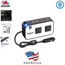 200W Car Power Inverter - DC 12V to 110V AC Car Plug Adapter Outlet  Dual AC...