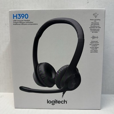 Logitech H390 USB Computer Headset with Noise-Canceling MIC - Black USB-A