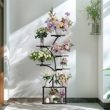 Pflanzenregal Blumenregal Blumentreppe Holz Metall 150cm Indoor Outdoor Balkon