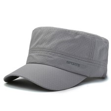 Men Breathable Mesh Flat Cap Outdoor Sports Casual Adjustable Snapback Hat Solid