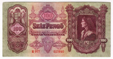 1930 Hungary 100 Pengo 027840 Paper Money Banknotes Currency