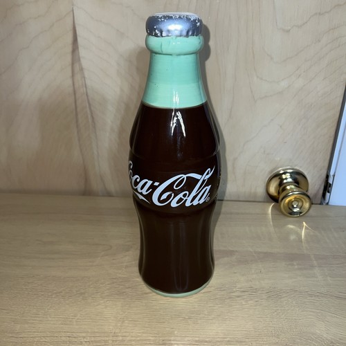 Vintage Coca Cola Ceramic Bottle Bank 12 Inches High