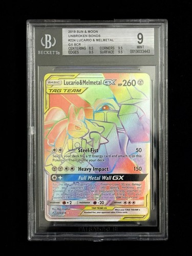 Pokémon TCG Lucario & Melmetal GX Tag Team Unbroken Bonds Card 224/214 SCR - Picture 1 of 2