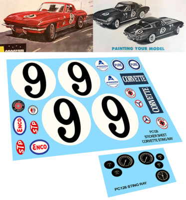STICKERS FOR CHEVROLET CORVETTE MONOGRAM 1/8th OR OTHER (NO DECAL) DCS034