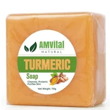 AMVital Turmeric Soap Bar for Face & Body-Acne Dark Spots Smooth Skin (original)