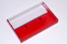 5 Cassette Tape Cases: Clear Front + Red Tint Back - Empty Plastic Boxes