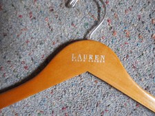 Lauren Ralph Tan Gold Wooded Clothes Dress Coat Shirt Suits Hangers No Slip Polo