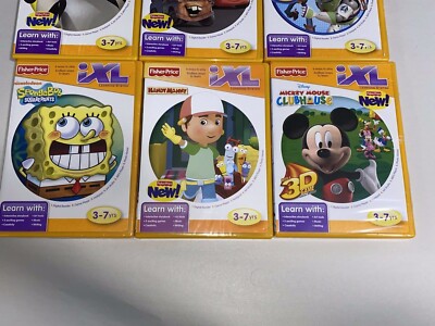 Fisher Price iXL Learning Software Games Lot Of 6 Spongebob Mickey