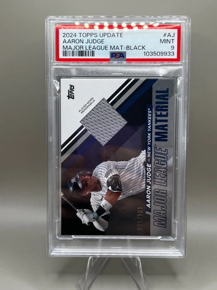 2024 Topps Update Worn Materials - Black Aaron Judge #99/199 Jersey Number PSA 9 - Image 2 of 4