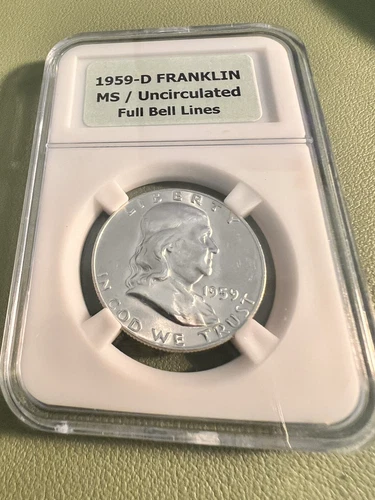 1959 D Franklin Half Dollar Full Bell Lines MS/Uncirculated 90% Silver