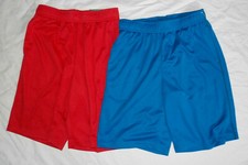 Two Boy's Tek Gear Blue Red Core Mesh Short Size Medium 10/12