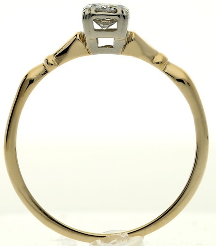 Vintage Natural Diamond Solitaire Engagement Ring .35CT Gold Round Size 8.5 - Picture 6 of 8