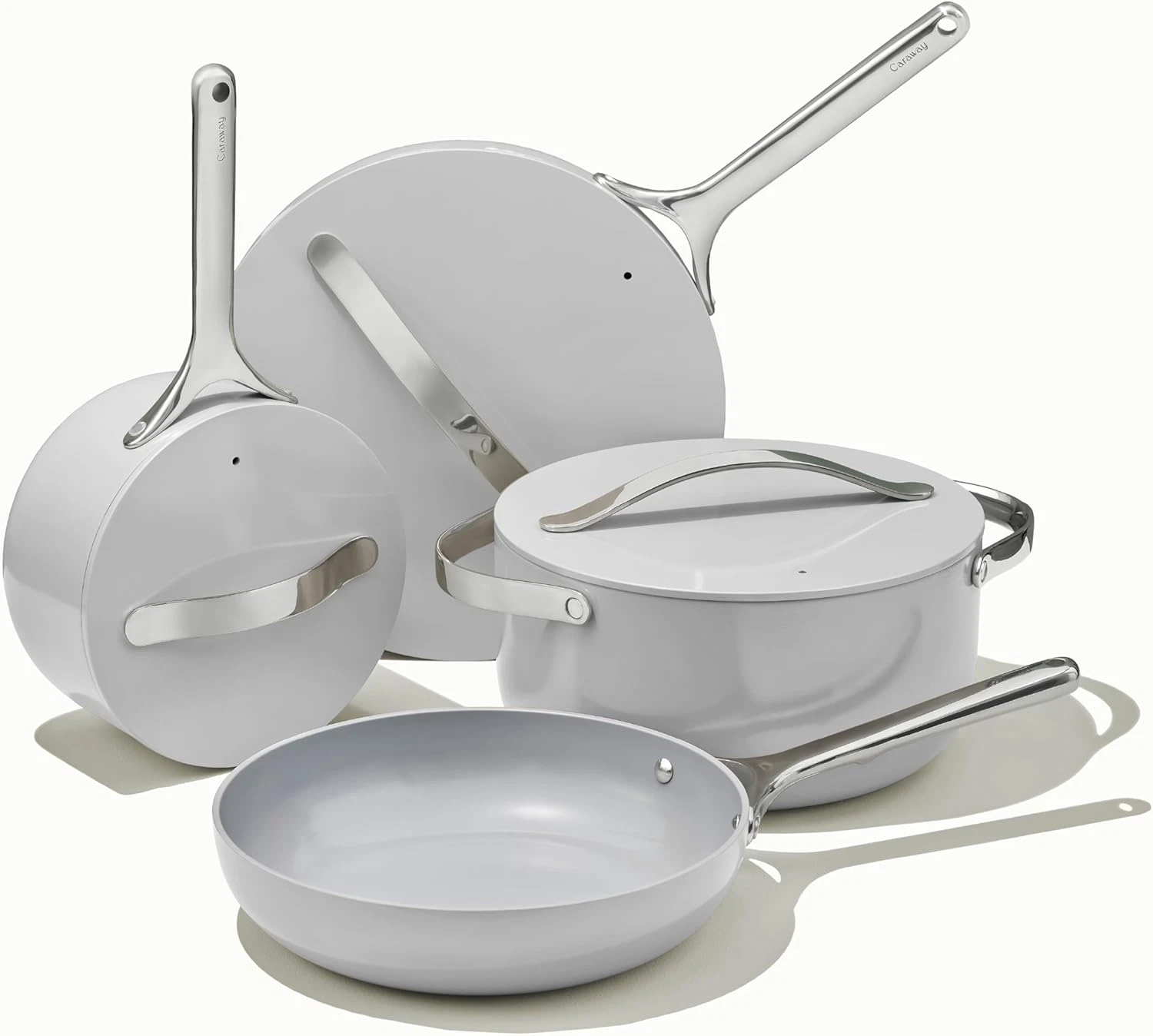12-Piece Nonstick Ceramic Cookware Set - Oven Safe, Non-Toxic, Gray