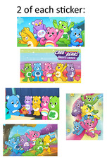 10 Care Bears New Design Glossy Stickers, Party Favors