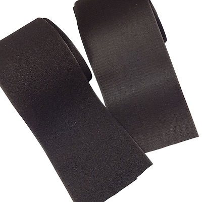 4 IN x 3 FEET Strong Sewing Sew on Hook + Loop BLACK Fastener Non Sticky Back