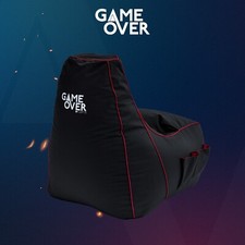 Game Over Red Video Gaming Bean Bag Chair High Back Adult Gamer Beanbag Seat