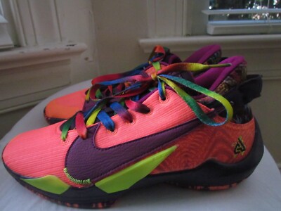 NIKE ZOOM FREAK 2 ''BRIGHT MANGO'' BOY'S BASKETBALL SHOES SIZE 5.5Y