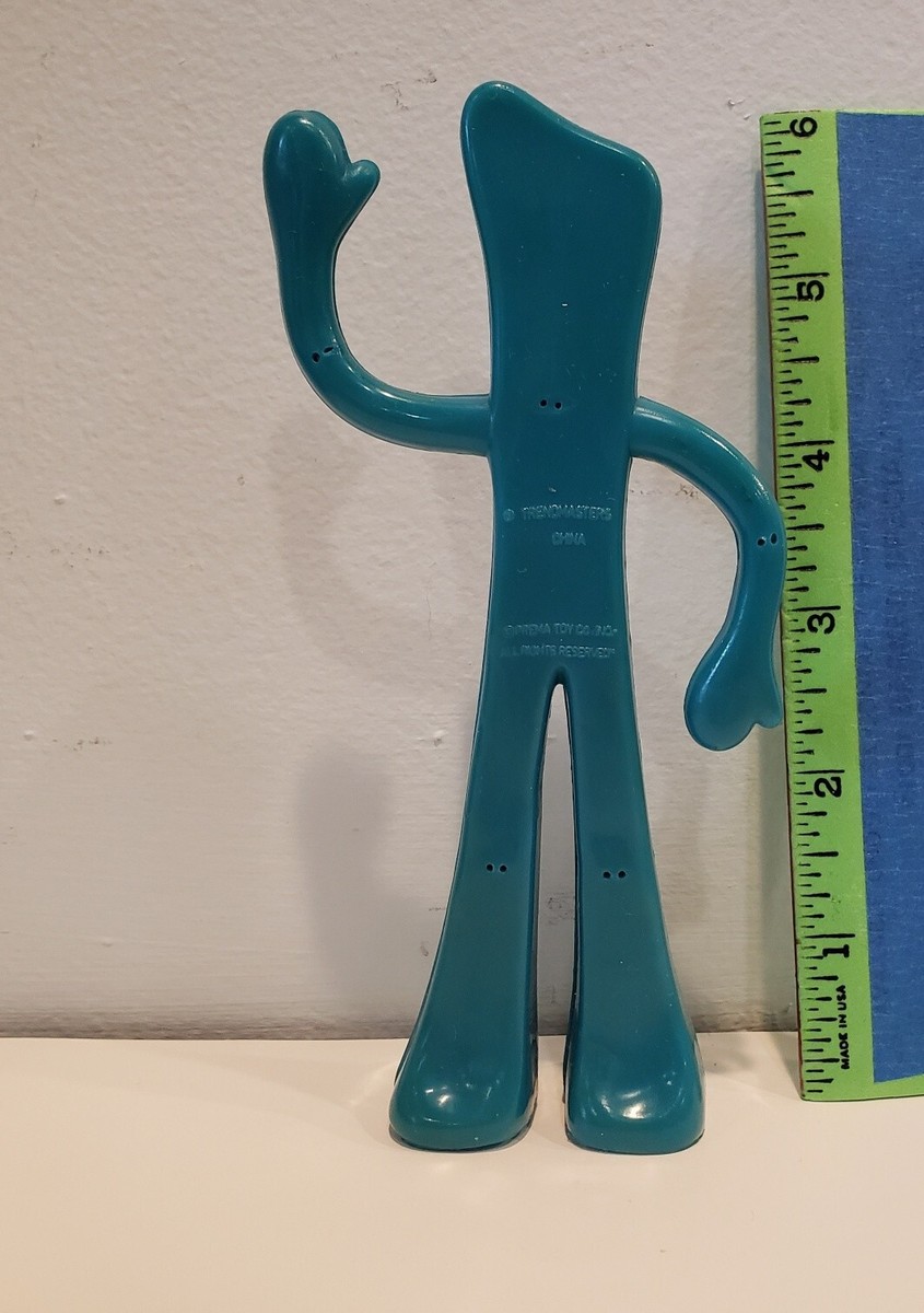 Vintage GUMBY Figure HAND SIGNED ART CLOKEY Trendmasters Bendy Toy