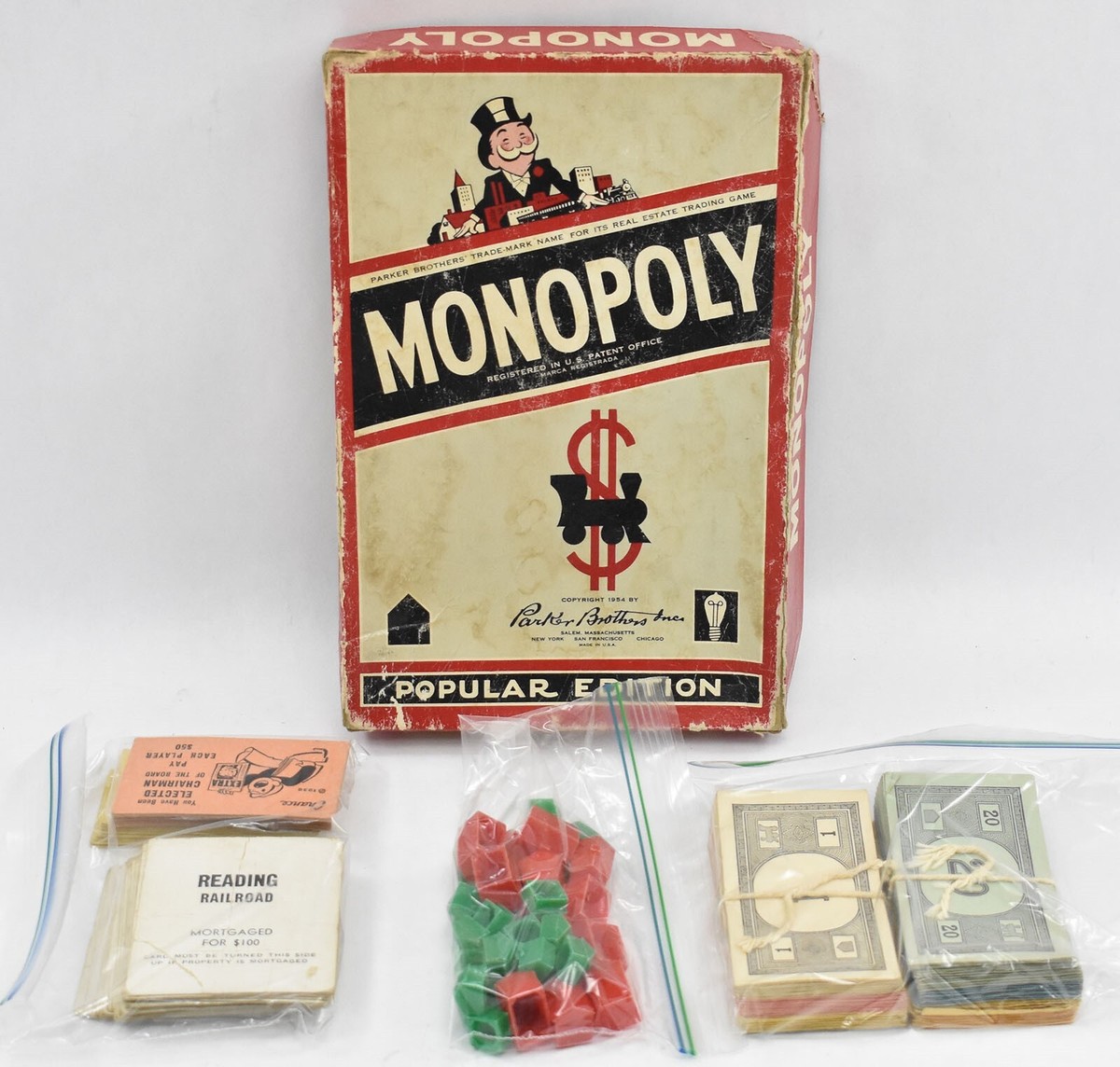 Monopoly Vintage Incomplete Board Game Parker Bros 1954 | eBay