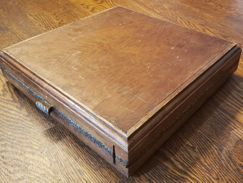 Carved tile Aztec Style CHESS KING Checker Board Game Set 2 drawers 60'S Vintage - Picture 17 of 20