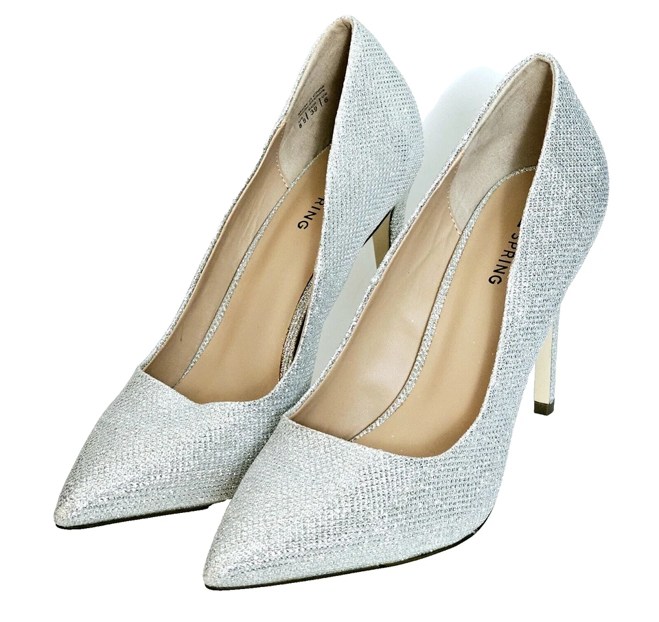 Classic Silver Heels 4" Silver Sparkle Womems Sz 8.5 Call It Spring BRAND NEW! - Image 2 of 4