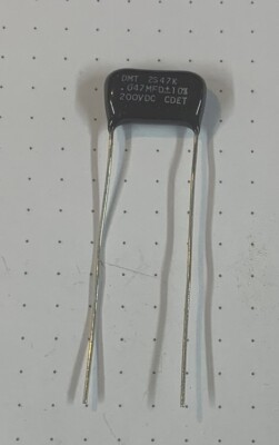 .047 µf , +/-10% 200 VDC, Polyester Film Capacitor, New, DMT2S47K, 5 Each